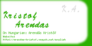 kristof arendas business card